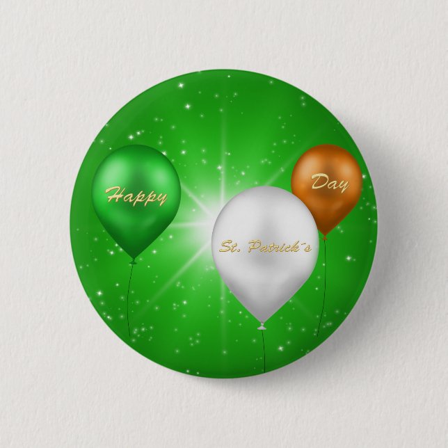 Macaron Rond 5 Cm Ballons irlandais de la Saint-Patrick - Bouton (Devant)