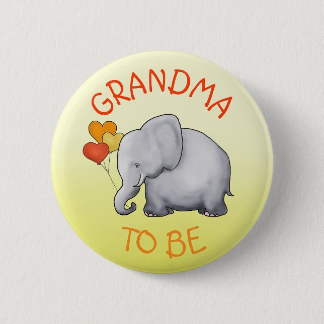 Macaron Rond 5 Cm Ballons mignons Éléphant Baby shower grand-mère à  (Devant)
