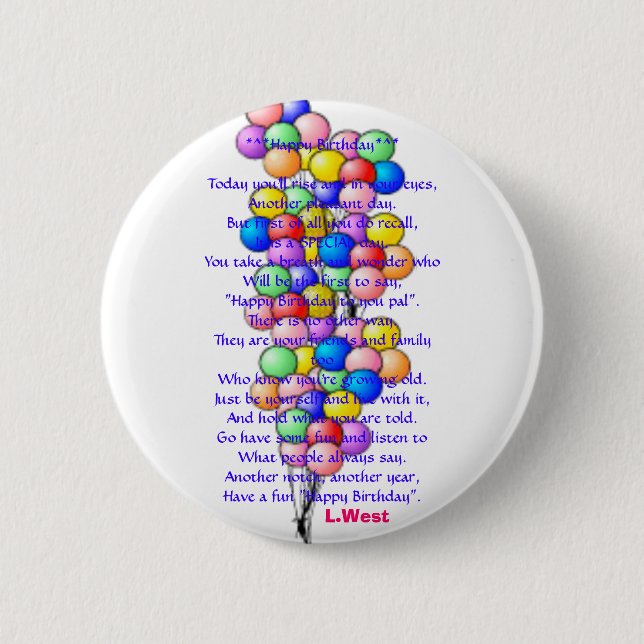 Macaron Rond 5 Cm balloon15, Birthday*^*Today *^*Happy que vous RIS… (Devant)
