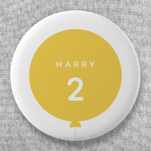 Macaron Rond 5 Cm Balloon moderne   Jaune Anniversaire Fête Mignonne