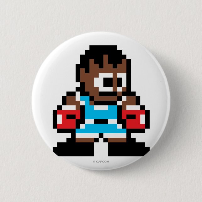 Macaron Rond 5 Cm Balrog à 8 bits (Devant)