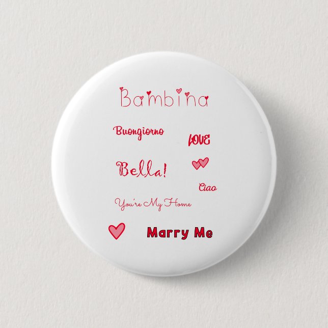 Macaron Rond 5 Cm Bambina Love Citations Set Pack (Devant)