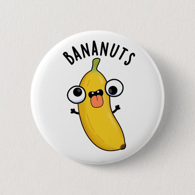 Macaron Rond 5 Cm Bananuts Funky Fou Banana Fruit Pun (Devant)