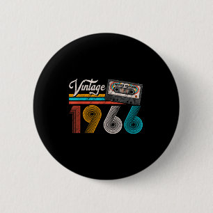 Macaron Rond 5 Cm Bande cassette vintage 1966 60e anniversaire 60 an