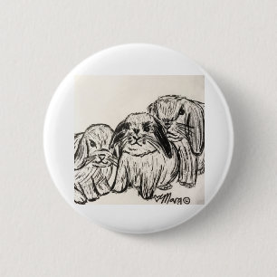 Macaron Rond 5 Cm Bande de lapins