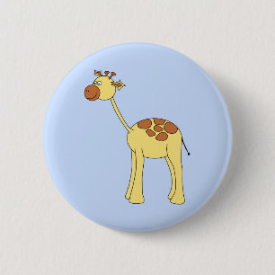 Macaron Rond 5 Cm Bande dessinée de girafe