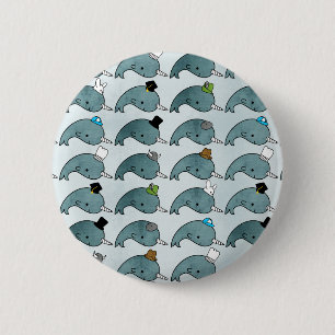 Macaron Rond 5 Cm Bande dessinée de Kawaii Narwhals grunge avec le