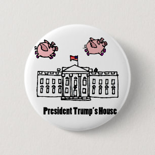 Macaron Rond 5 Cm Bande dessinée drôle du Président Trump When Pi