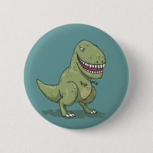 Macaron Rond 5 Cm Bande dessinée du dinosaure T Rex