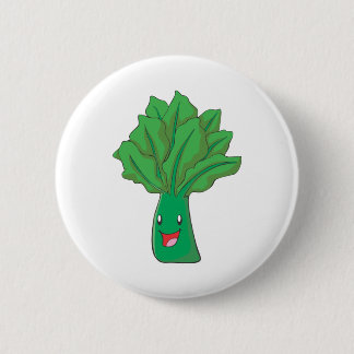 Macaron Rond 5 Cm Bande dessinée heureuse de légume d'épinards