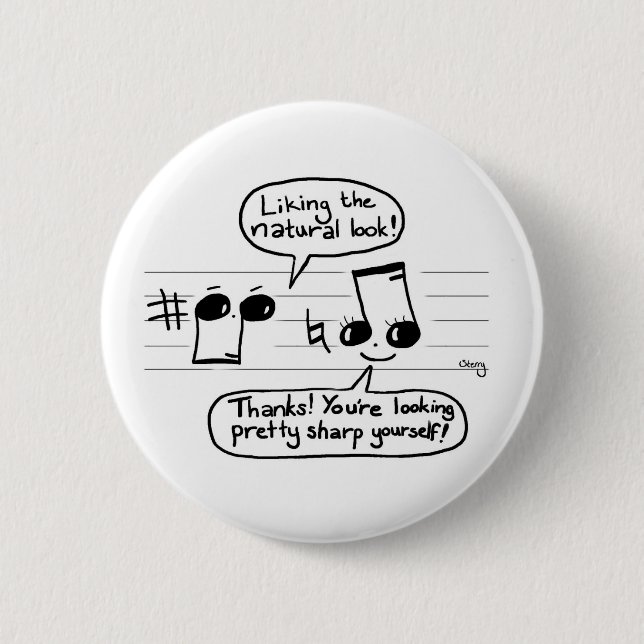 Macaron Rond 5 Cm Bande dessinée musicale de plaisanterie (Devant)