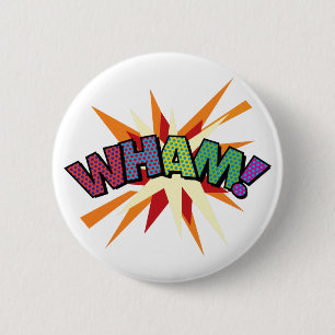 Macaron Rond 5 Cm Bande dessinée Pop Art WHAM!