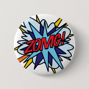 Macaron Rond 5 Cm Bande dessinée Pop Art ZOMG