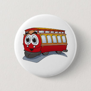 Macaron Rond 5 Cm Bande dessinée rouge de chariot