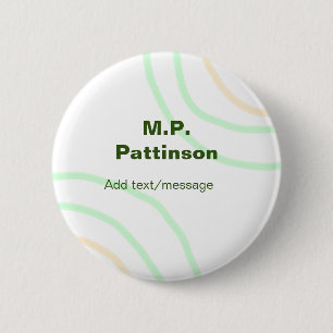 Macaron Rond 5 Cm Bandes orange vertes ajouter le nom message texte 