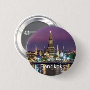 Macaron Rond 5 Cm Bangkok Wat Arun Sunset BKK Thaïlande Souvenir