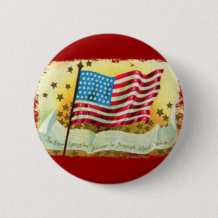 Macaron Rond 5 Cm Bannière étoilée Bouton drapeau américain