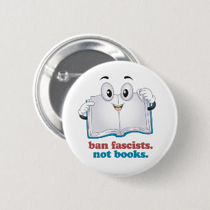 Macaron Rond 5 Cm Bannir les fascistes, pas les livres
