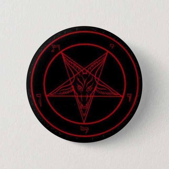 Macaron Rond 5 Cm Baphomet (Devant)