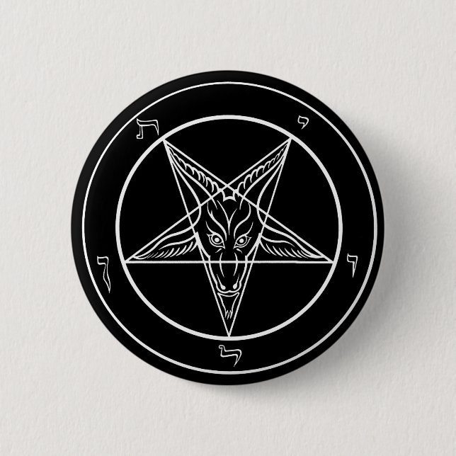 Macaron Rond 5 Cm Baphomet (Devant)