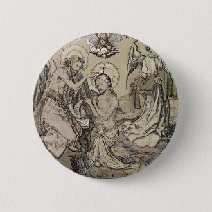 Macaron Rond 5 Cm Baptême du Christ - Die Taufe Christo