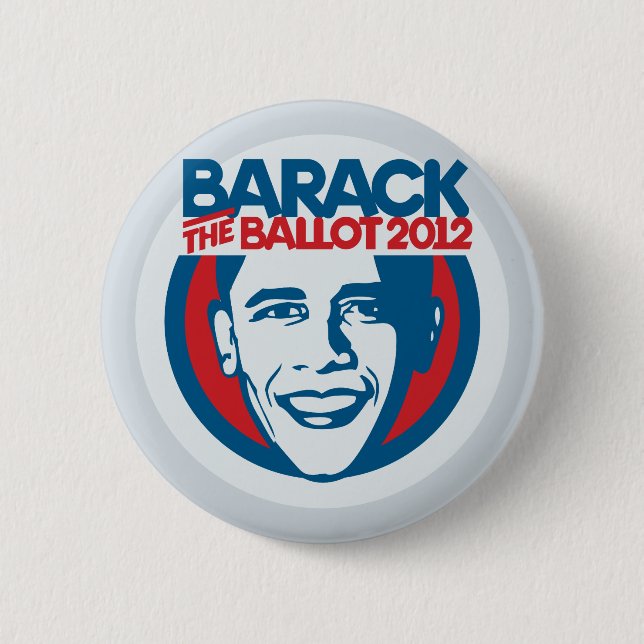 Macaron Rond 5 Cm Barack bouton pro-Obama du vote le '12 (Devant)