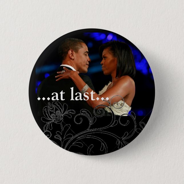 Macaron Rond 5 Cm Barack et Michelle Obama (Devant)