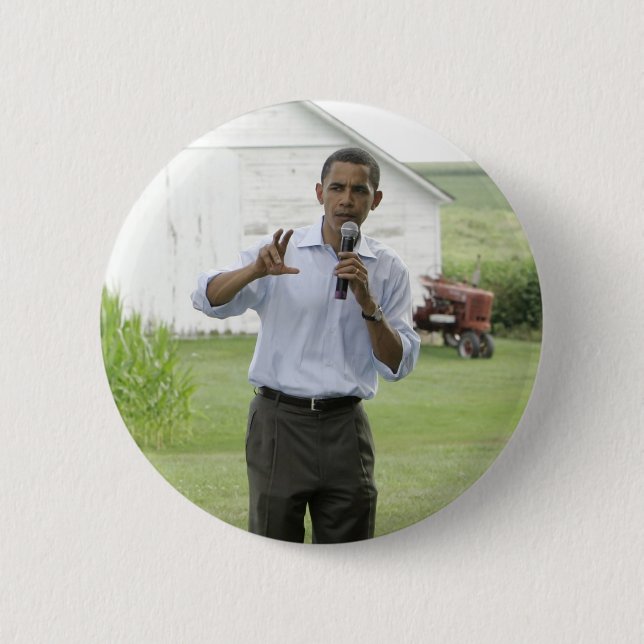 Macaron Rond 5 Cm Barack Obama (Devant)