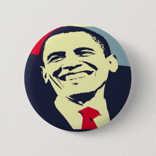 Macaron Rond 5 Cm Barack Obama (Devant)