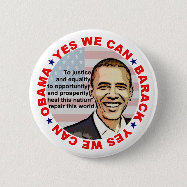 Macaron Rond 5 Cm Barack Obama (Devant)