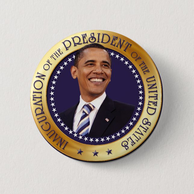 Macaron Rond 5 Cm Barack Obama (Devant)