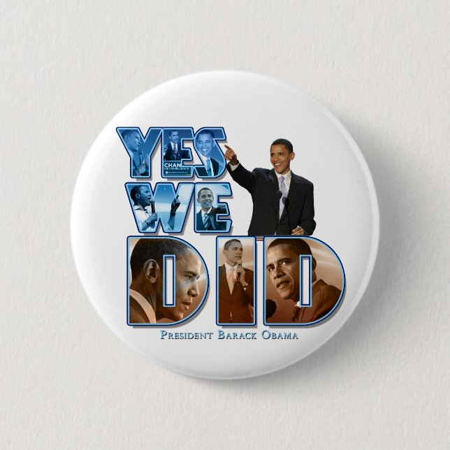 Macaron Rond 5 Cm Barack Obama (Devant)