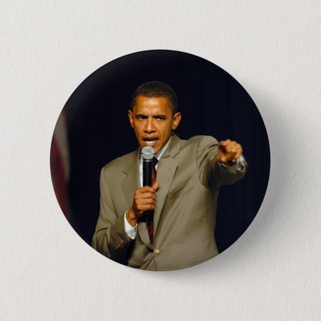 Macaron Rond 5 Cm Barack Obama (Devant)