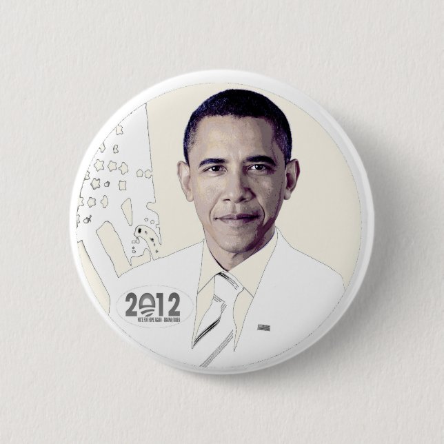 Macaron Rond 5 Cm Barack Obama 2012 (Devant)