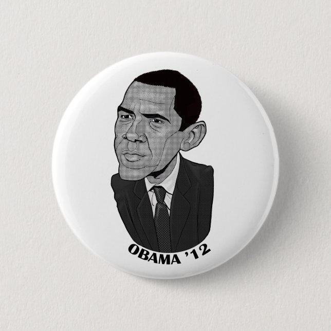 Macaron Rond 5 Cm Barack Obama 2012 (Devant)