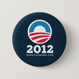 Macaron Rond 5 Cm Barack Obama 2012 "O" (bleu-foncé)