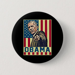 Macaron Rond 5 Cm Barack Obama 44ème Président américain Pop Art Vin