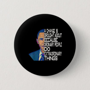 Macaron Rond 5 Cm Barack Obama 44ème Président des Etats-Unis Citati