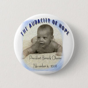 MACARON ROND 5 CM BARACK OBAMA : L'AUDACE DE L'ESPOIR RONDE