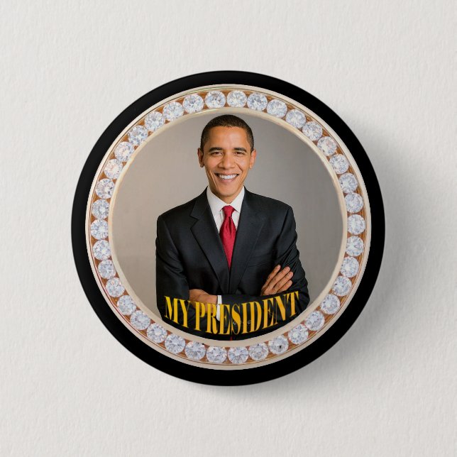 Macaron Rond 5 Cm Barack Obama Mon Président (Devant)