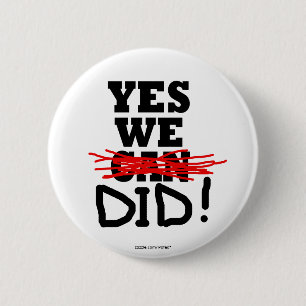 Macaron Rond 5 Cm Barack Obama "oui que nous" nous sommes boutonné