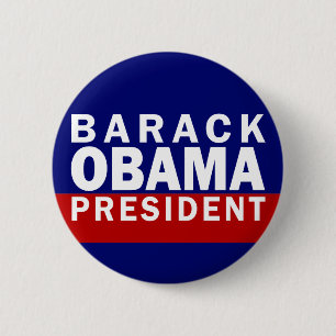 Macaron Rond 5 Cm Barack Obama : Président ! (Bouton Pinback)