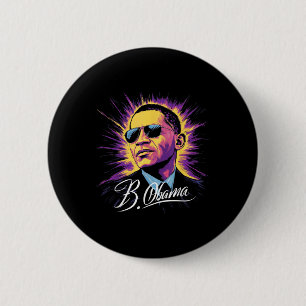 Macaron Rond 5 Cm Barack Obama Président Portrait Patriotique