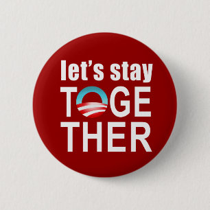Macaron Rond 5 Cm Barack Obama - restons ensemble le bouton