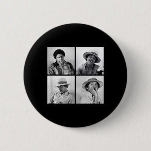 Macaron Rond 5 Cm Barack Obama Retro Vintage Young Obama Fument Dans