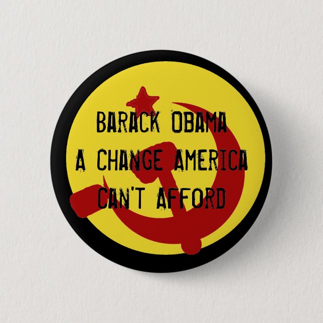 Macaron Rond 5 Cm BarackObamaschange, changement Americ de Barack (Devant)