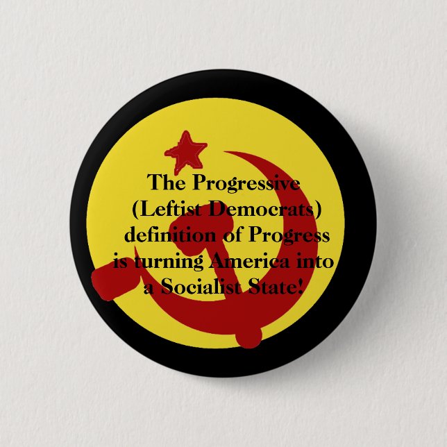 Macaron Rond 5 Cm BarackObamaschange, le progressif (gauchiste De… (Devant)