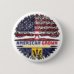 Macaron Rond 5 Cm Barbados Barbadian US American États-Unis