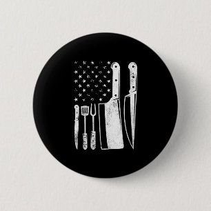 Macaron Rond 5 Cm Barbecue femmes drapeau américain patriotique 4 ju