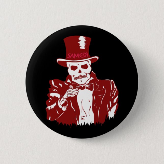 Macaron Rond 5 Cm Baron Samedi (Devant)